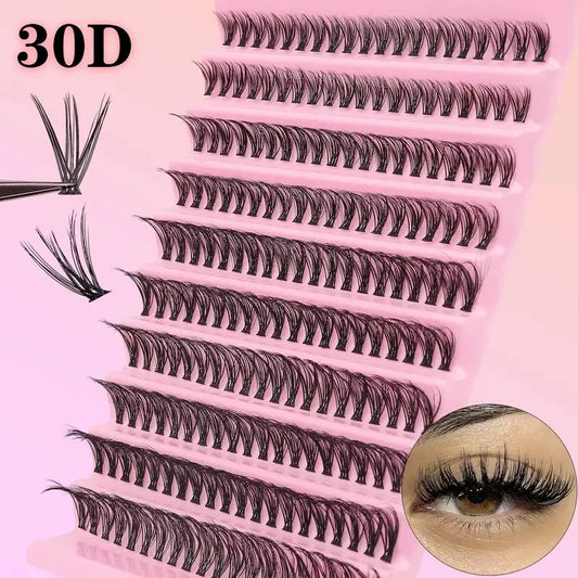 200 Uds DIY pestañas personales 40P grupo de pestañas aspecto Natural pestañas finas 9-16MM D pelo rizado grupos personales pestañas esponjosas