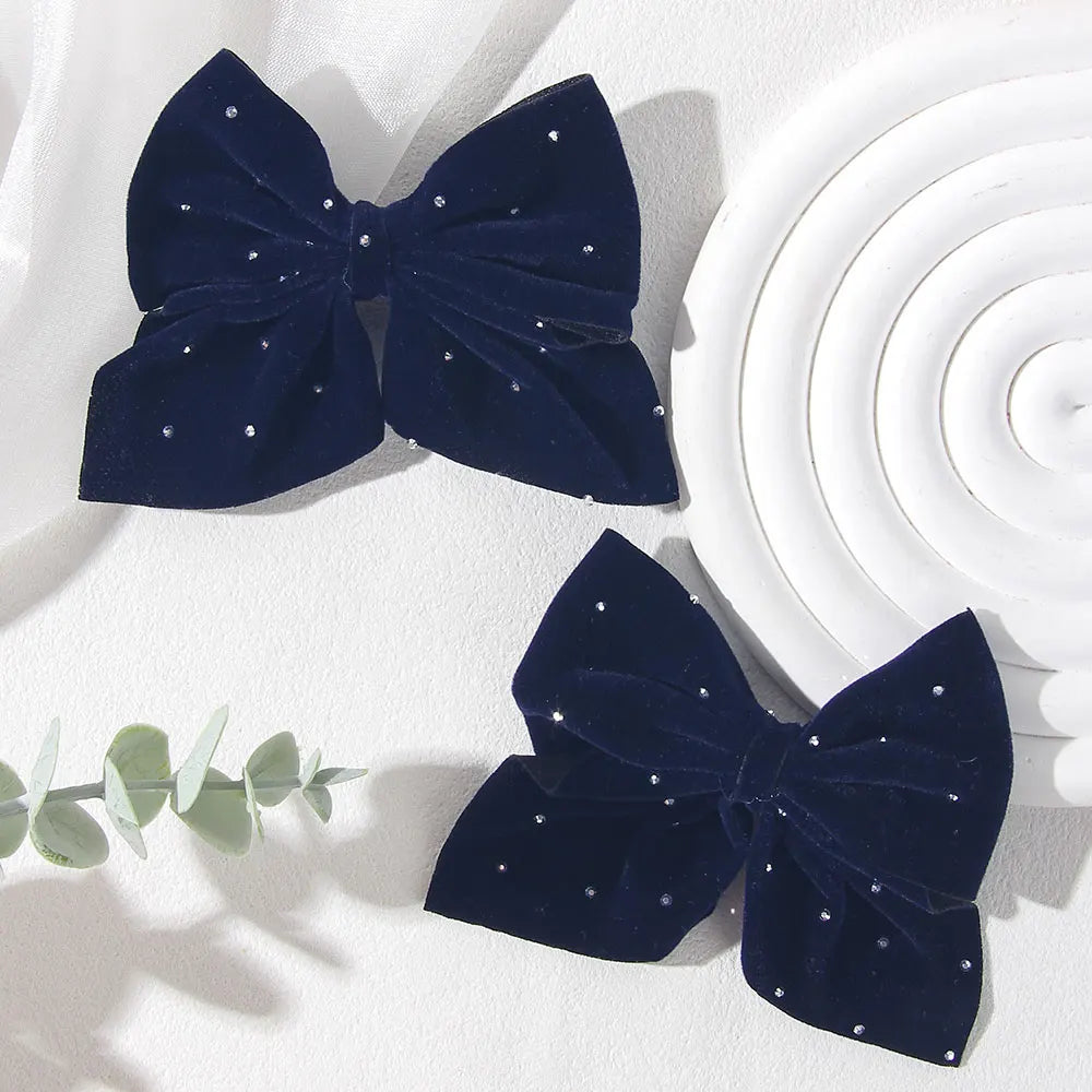 2/4/6 Uds. Pinzas para el cabello con lazo para niña, pinzas para el cabello de terciopelo para otoño e invierno, textura con lazo, regalo para niños a la moda, accesorios para el cabello para bebé